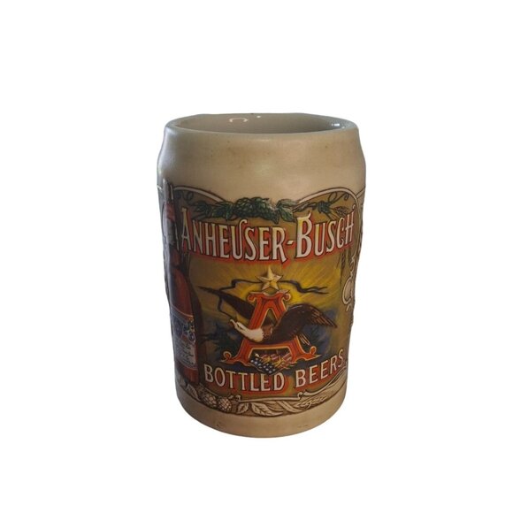 Vintage Anheuser-Busch 1991 Budweiser Bottled Beer Logo Ceramic Mug Stein - Picture 1 of 9